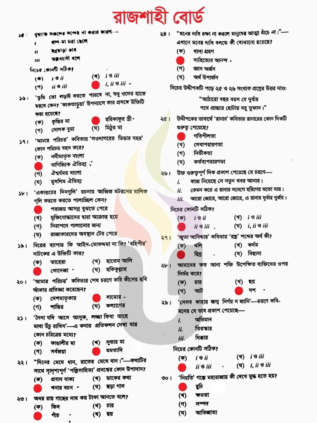Bangla 1st Paper MCQ solution 2024 Rajshahi Board | বাংলা ১ম পত্রের বহুনির্বাচনি সমাধান ২০২৪ রাজশাহী বোর্ড